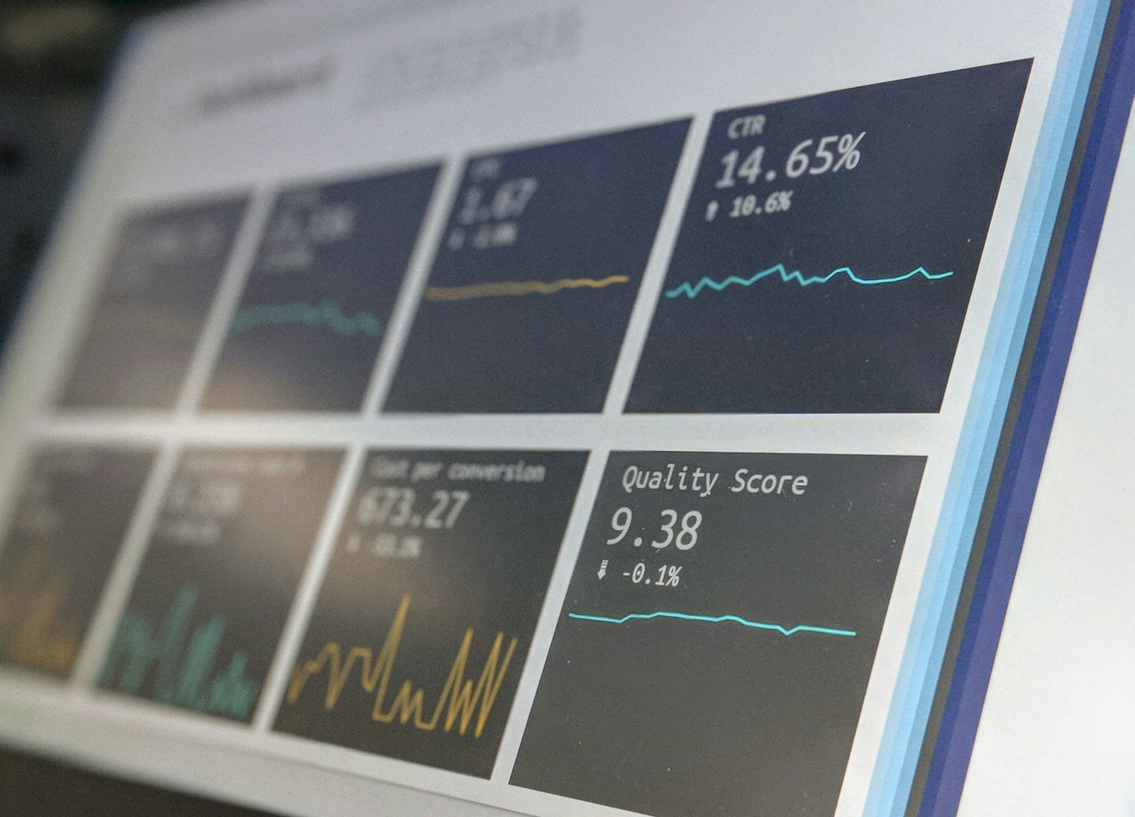 Pantalla de seguimiento de resultados con gráficos de evolución